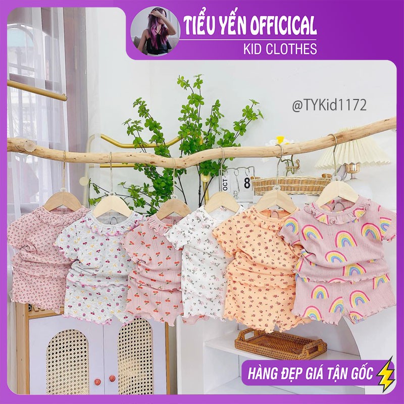 S1172-Đồ bộ hè bé gái, bộ thun tăm co giãn nhiều họa tiết gửi màu ngẫu nhiên Tiểu Yến KID