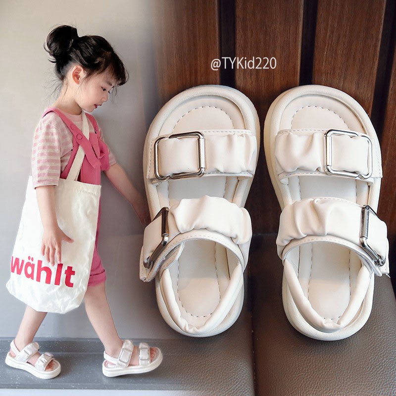 G220-Sandal hè bé gái, sandal kem da mềm êm chân Tiểu Yến KID