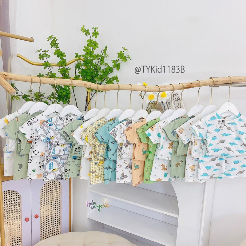 S1183-Quần áo hè cho bé, set 3 bộ thun tăm bé trai bé gái gửi màu ngẫu nhiên Tiểu Yến KID