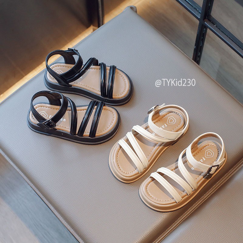 G230-Sandal hè bé gái, sandal da quai ngang 2 màu đi nhẹ êm chân Tiểu Yến KID