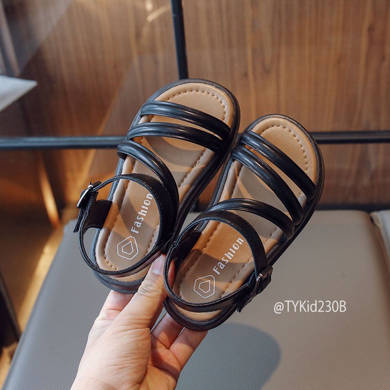 G230-Sandal hè bé gái, sandal da quai ngang 2 màu đi nhẹ êm chân Tiểu Yến KID