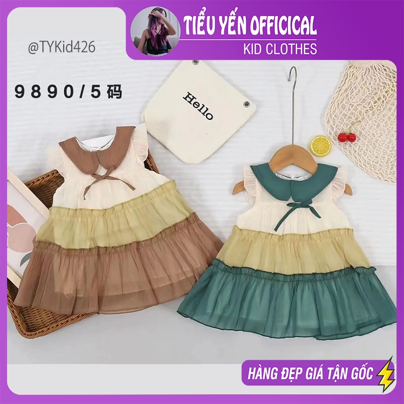 V426-Váy hè bé gái, váy cánh tiên 2 màu vải mềm đẹp Tiểu Yến KID