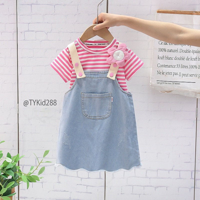 V288-Váy yếm jean hè bé gái vải mềm Tiểu Yến KID