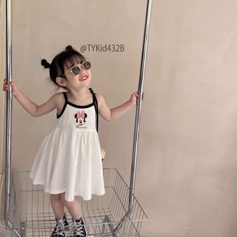 V432-Váy hè bé gái, váy 2 dây thun mickey 2 màu Tiểu Yến KID