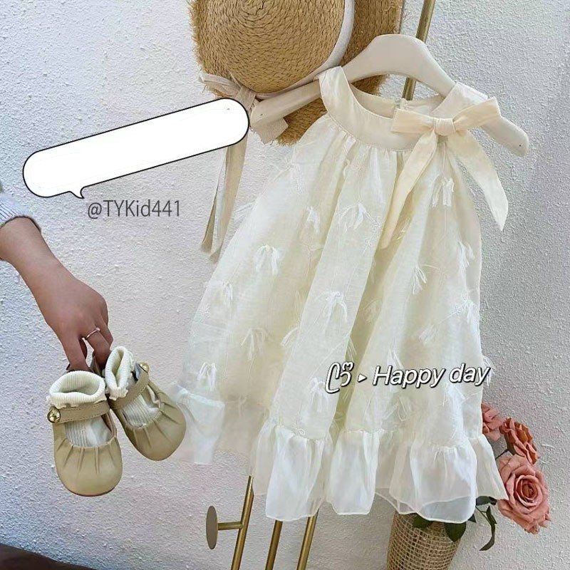 V441-Váy hè bé gái, váy cổ yếm mềm có lớp lót Tiểu Yến KID