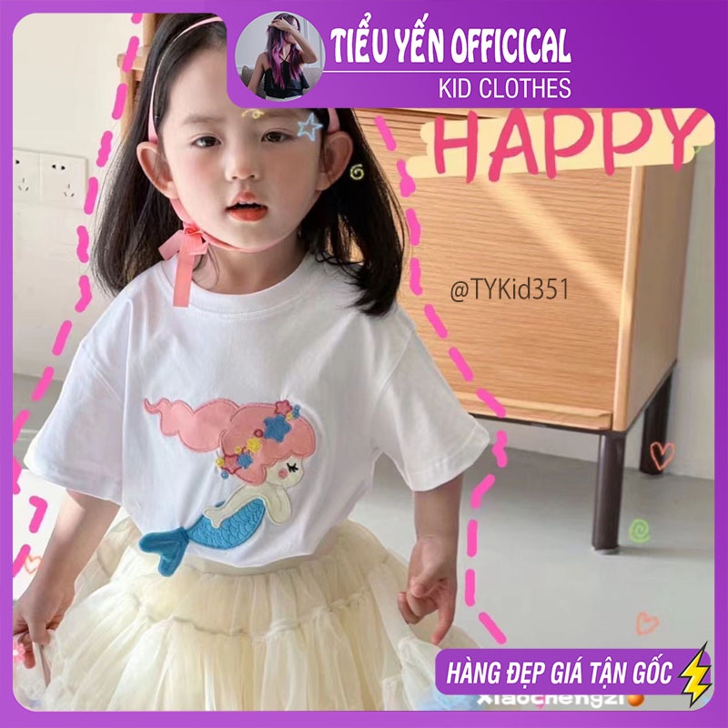 A351-Áo thun hè bé gái, áo thun hoạt hình vải mềm Tiểu Yến KID