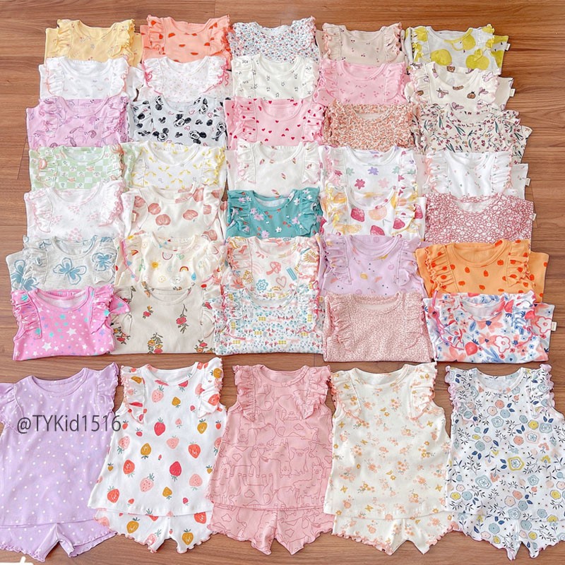 S1516-Đồ bộ mặc nhà bé gái dánh cánh tiên vải cotton mềm gửi màu ngẫu nhiên Tiểu Yến KID