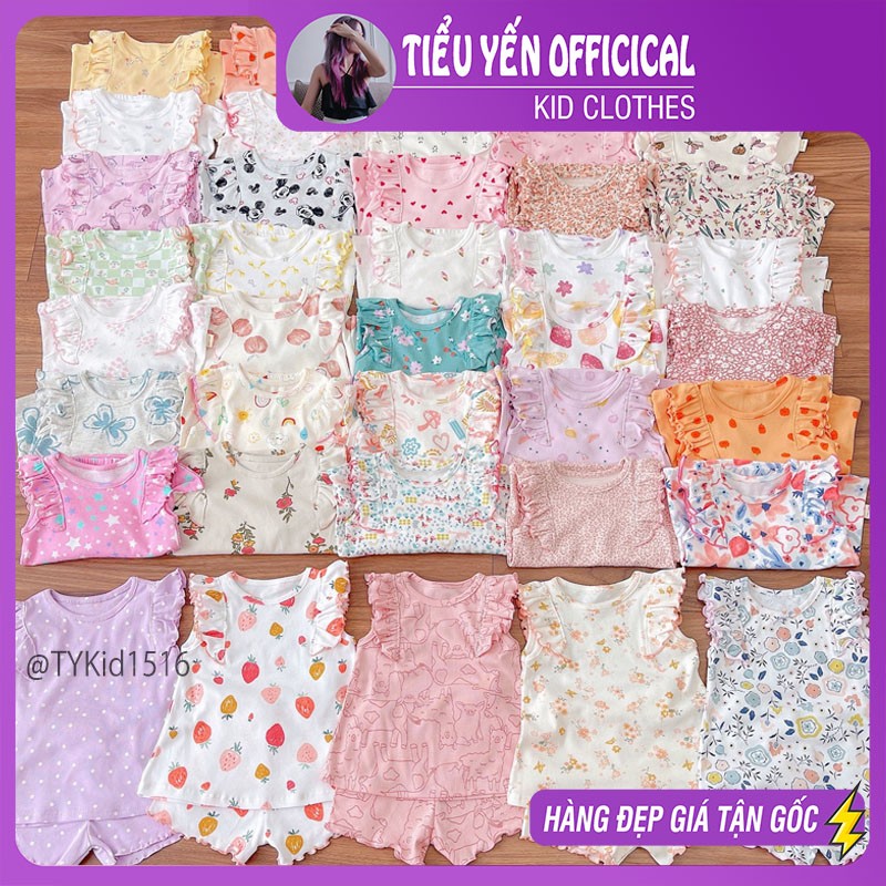 S1516-Đồ bộ mặc nhà bé gái dánh cánh tiên vải cotton mềm gửi màu ngẫu nhiên Tiểu Yến KID