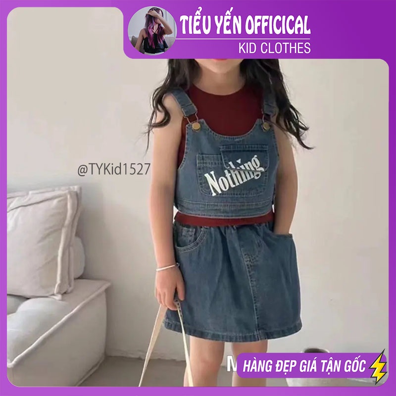 S1527-Quần áo hè bé gái cao cấp, set jean 3 chi tiết 2 màu Tiểu Yến KID