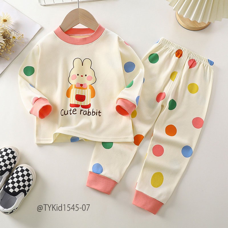 S1545-Đồ bộ cotton dài tay thu đông cho bé, chất liệu cotton mềm nhiều họa tiết Tiểu Yến KID