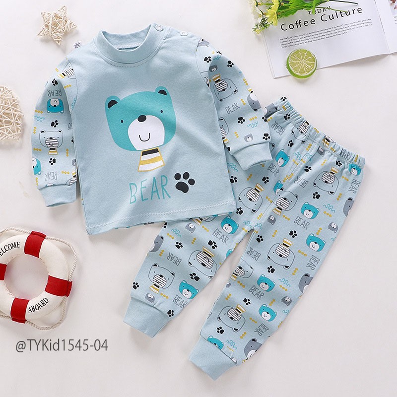 S1545-Đồ bộ cotton dài tay thu đông cho bé, chất liệu cotton mềm nhiều họa tiết Tiểu Yến KID