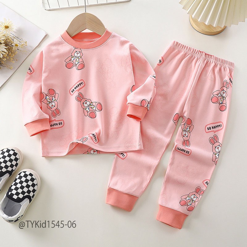 S1545-Đồ bộ cotton dài tay thu đông cho bé, chất liệu cotton mềm nhiều họa tiết Tiểu Yến KID