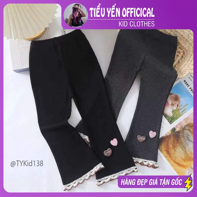 Q138-Quần legging thu đông bé gái, vải co giãn mềm Tiểu Yến KID