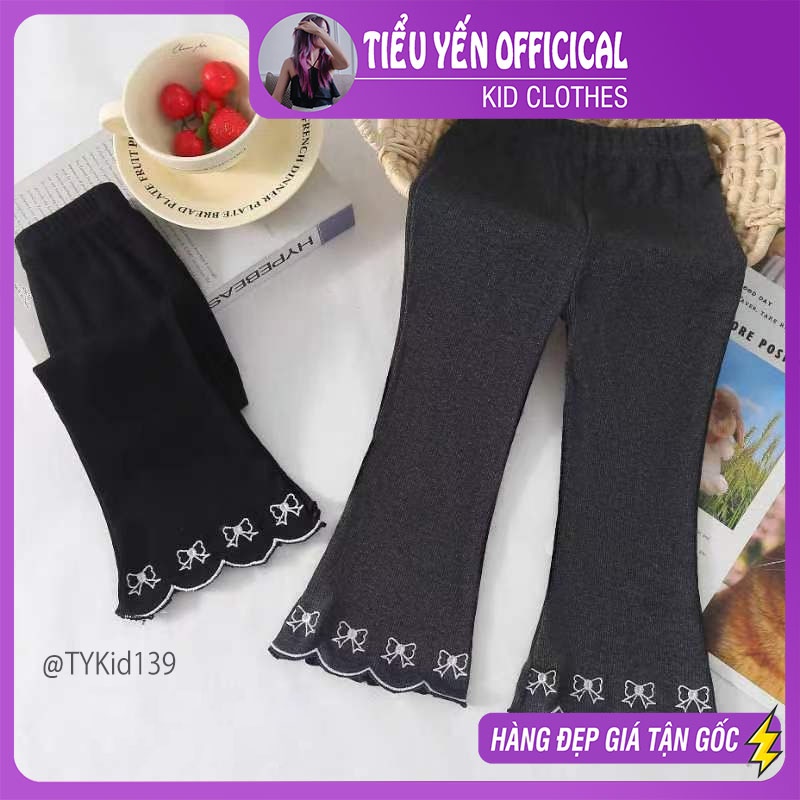 Q139-Quần legging thu đông bé gái, vải co giãn mềm Tiểu Yến KID