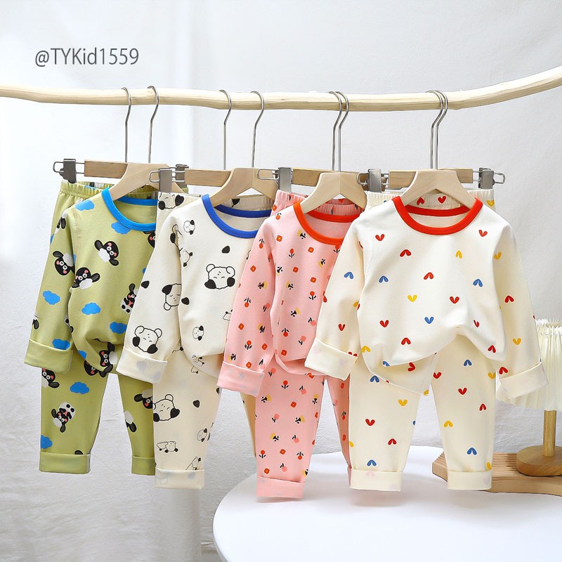 S1559-Đồ bộ mặc nhà thu đông cao cấp cho bé, vải cotton đẹp co giãn nhiều họa tiết Tiểu Yến KID