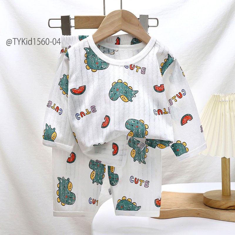 S1560-Đồ bộ mặc nhà thu đông cho bé, chất cotton giấy nhiều họa tiết Tiểu Yến KID