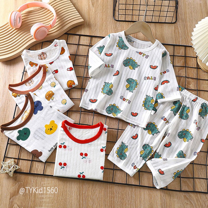 S1560-Đồ bộ mặc nhà thu đông cho bé, chất cotton giấy nhiều họa tiết Tiểu Yến KID