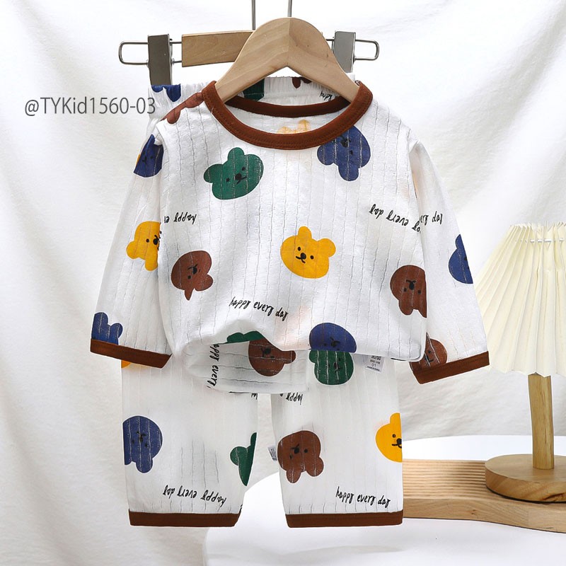 S1560-Đồ bộ mặc nhà thu đông cho bé, chất cotton giấy nhiều họa tiết Tiểu Yến KID