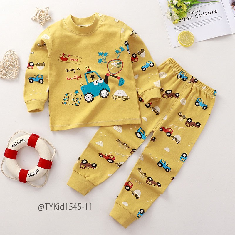 S1545-Đồ bộ cotton dài tay thu đông cho bé, chất liệu cotton mềm nhiều họa tiết Tiểu Yến KID