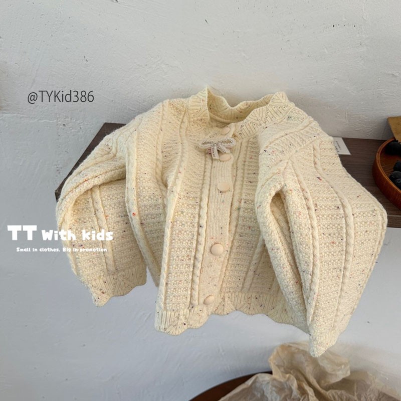 AK386-Cardigan len bé gái phong cách Hàn, len dày dặn Tiểu Yến KID