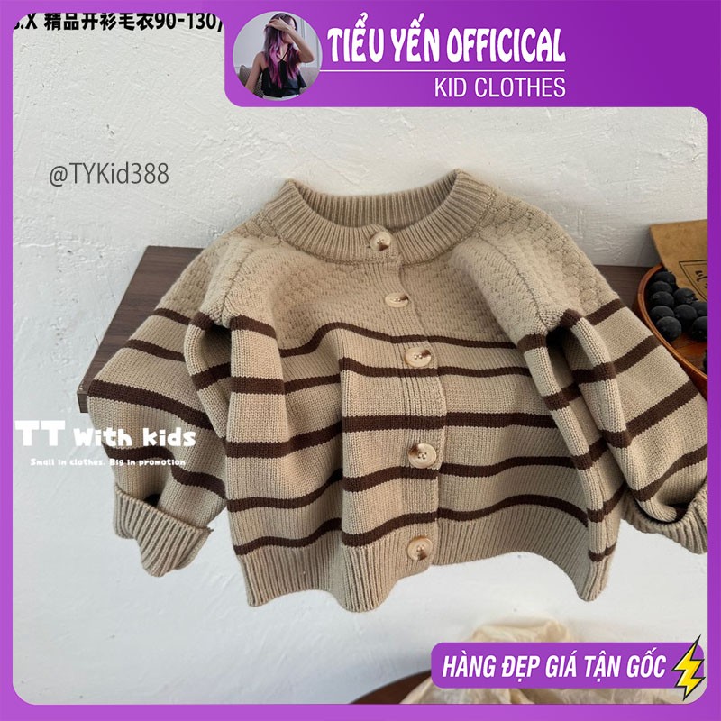 AK388-Cardigan len bé trai phong cách Hàn, len dày dặn Tiểu Yến KID