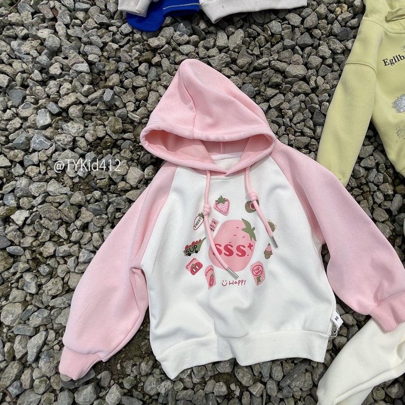 A412-Áo nỉ hoodie thu đông bé gái, nỉ mềm dày dặn Tiểu Yến KID