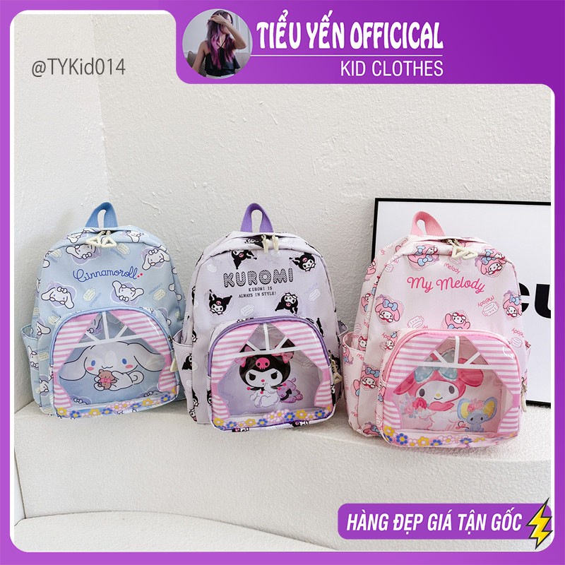 BL014-Balo tiểu học bé gái kuromi, my melody, cinamoroll kích thước 30x25x10cm Tiểu Yến KID