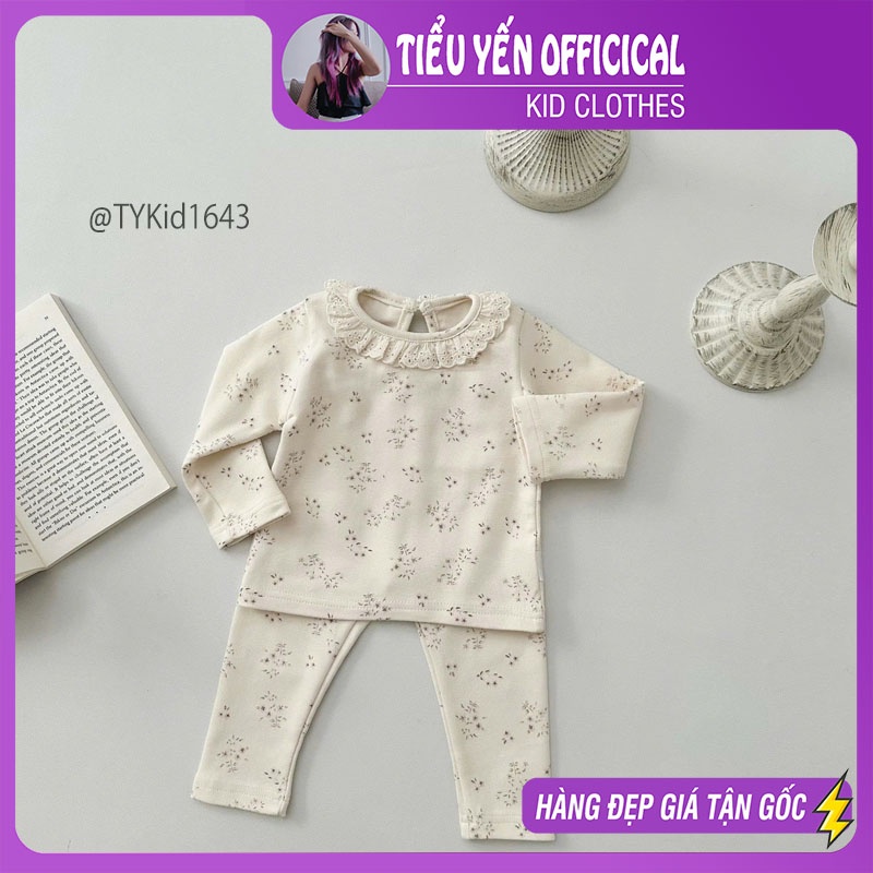 S1643-Đồ bộ thu đông bé gái phong cách Hàn, chất mềm co giãn nhiều Tiểu Yến KID