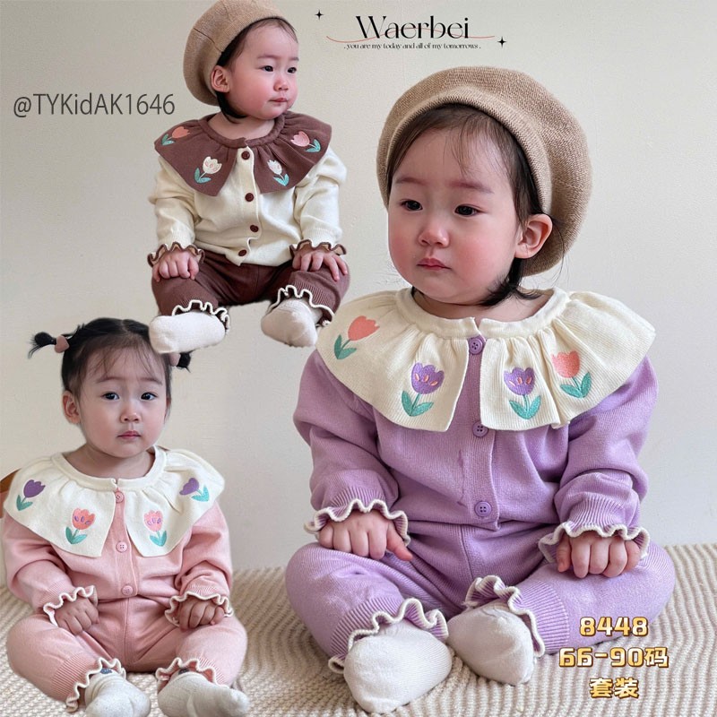 S1646-Bộ len thu đông bé gái size nhí 6-13kg nhiều màu Tiểu Yến KID