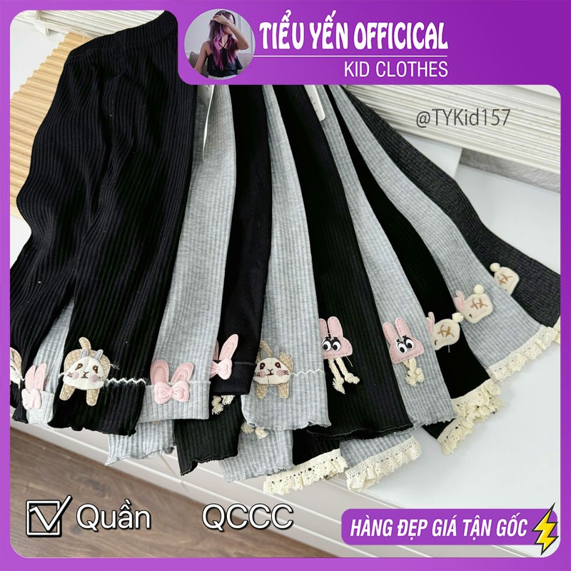 Q157-Quần legging len tăm bé gái 3 màu họa tiết ngẫu nhiên Tiểu Yến KID