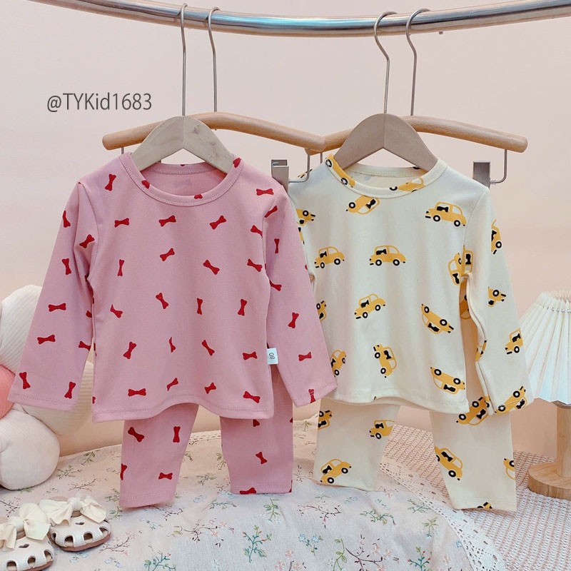 S1683-Đồ bộ cho bé trai bé gái, vải cotton mềm co giãn Tiểu Yến KID