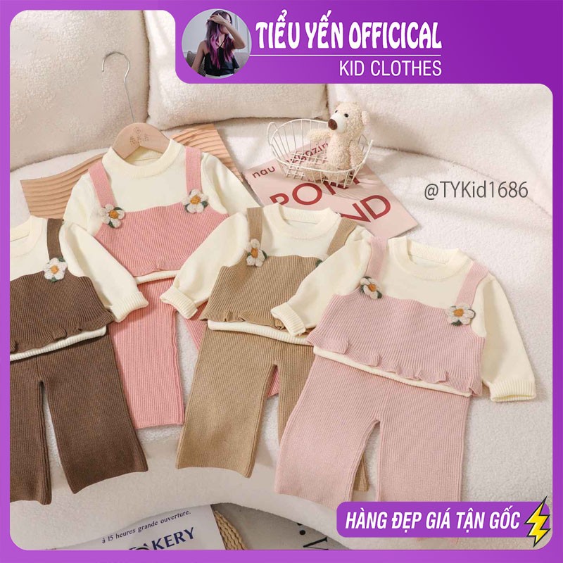 S1686-Set len bé gái size nhí 2 màu Tiểu Yến KID