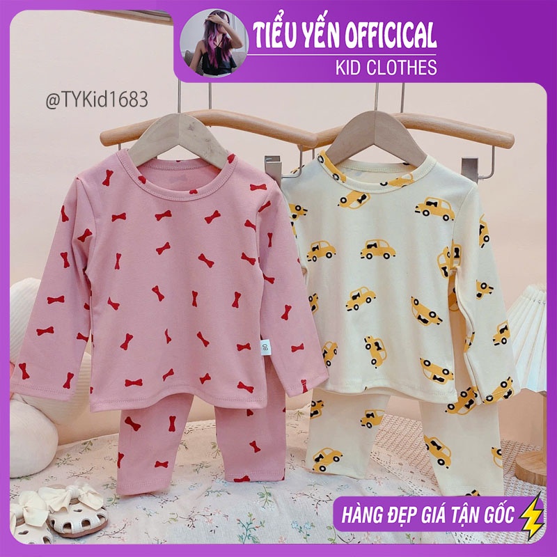 S1683-Đồ bộ cho bé trai bé gái, vải cotton mềm co giãn Tiểu Yến KID