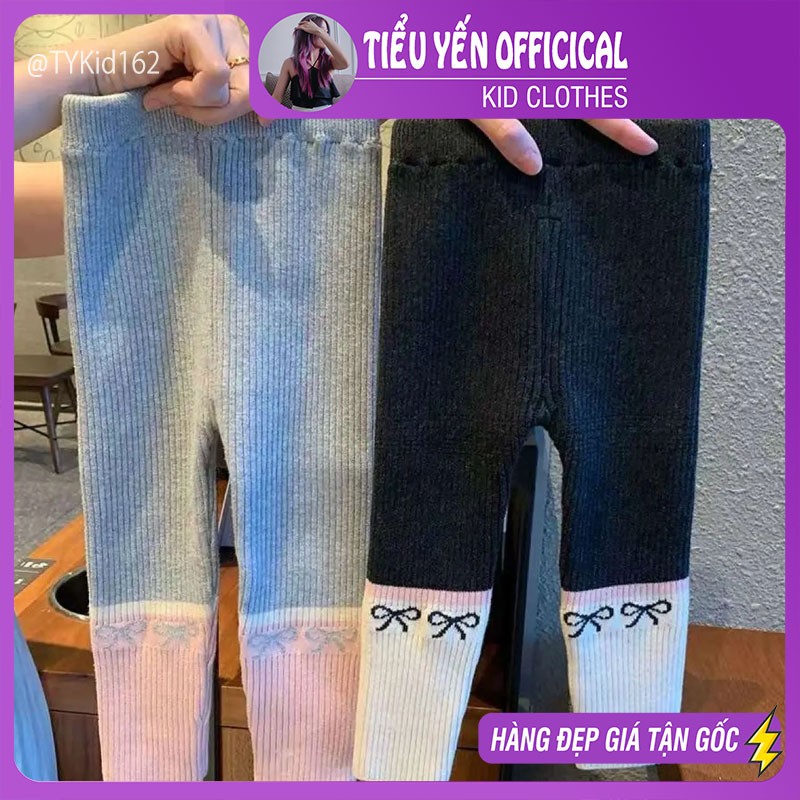 Q162-Quần legging len tăm bé gái dày dặn 2 màu Tiểu Yến KID