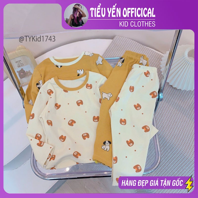 S1743-Đồ bộ thu đông cho bé, chất cotton co giãn thoải mái 2 màu Tiểu Yến KID