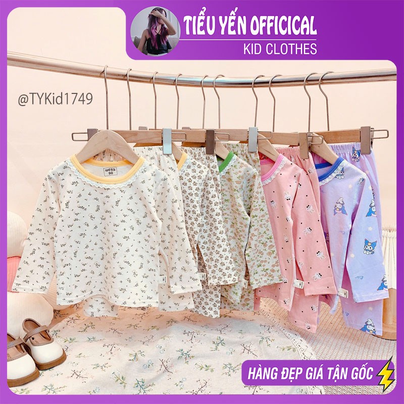 S1749-Đồ bộ mặc nhà bé gái vải cotton co giãn thoải mái nhiều họa tiết Tiểu Yến KID