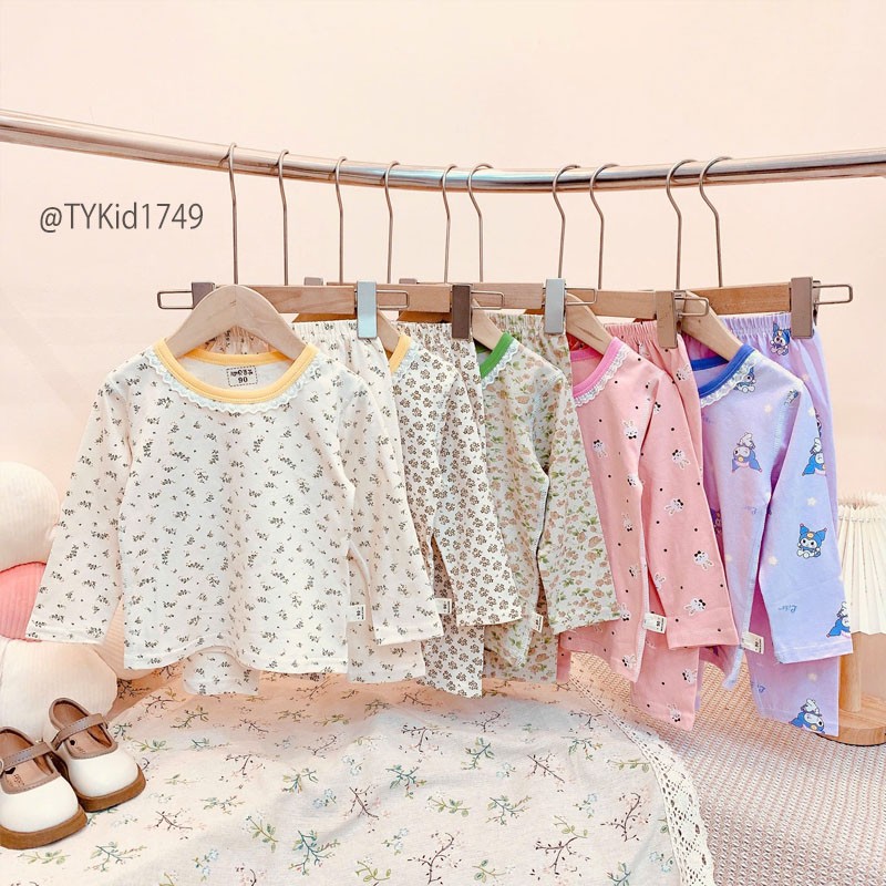 S1749-Đồ bộ mặc nhà bé gái vải cotton co giãn thoải mái nhiều họa tiết Tiểu Yến KID