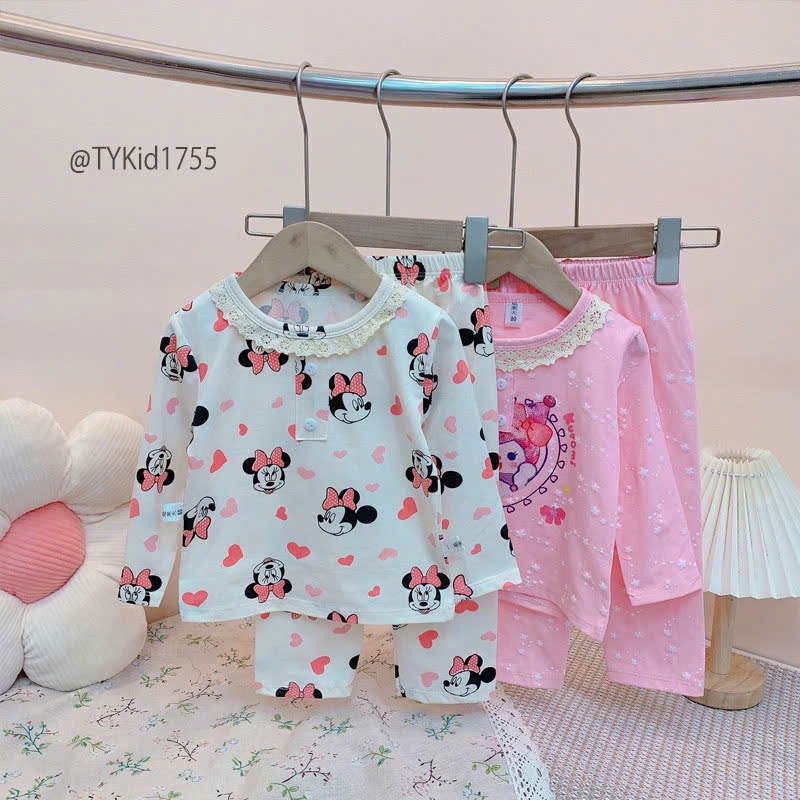 S1755-Đồ bộ mặc nhà bé gái, cotton mềm 2 màu Tiểu Yến KID