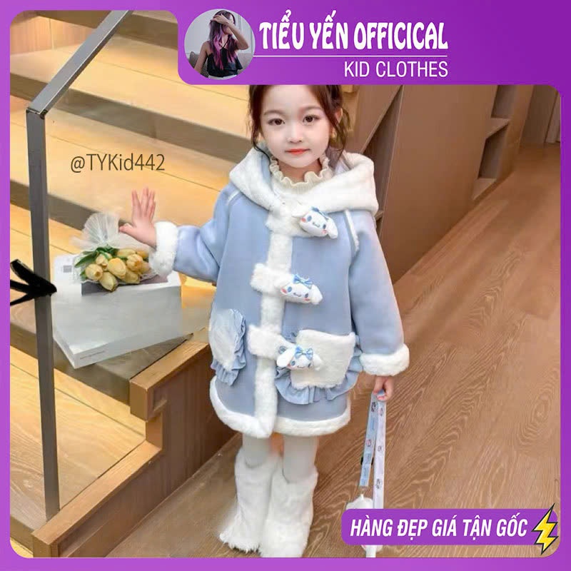 AK442-Áo khoác phao cao cấp bé gái hoạt hình thỏ cinamoroll Tiểu Yến KID