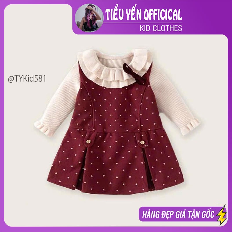 V581-Váy thu đông bé gái mặc Noel - Tết, áo len và váy rời nhau Tiểu Yến KID-()