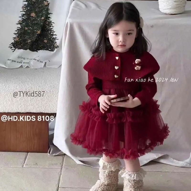 V587-Váy công chúa cao cấp bé gái mặc Noel - Tết Tiểu Yến KID-()