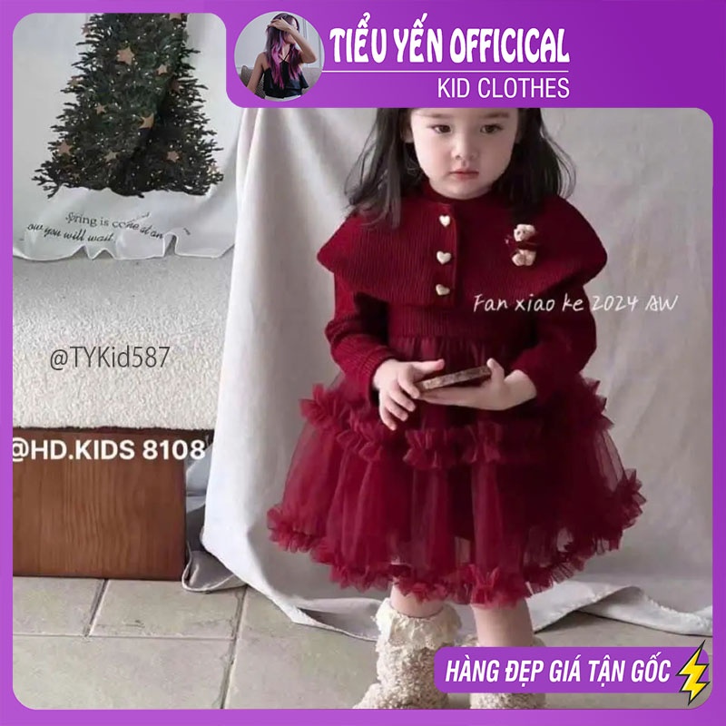 V587-Váy công chúa cao cấp bé gái mặc Noel - Tết Tiểu Yến KID-()