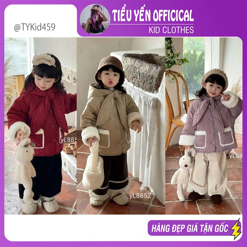 AK459-Áo khoác phao cho bé, áo dày lót lông ấm Tiểu Yến KID-()