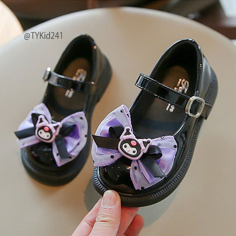 G241-Giày búp bê đen bé gái hoạt hình kuromi, da mềm êm chân size 26-36 Tiểu Yến KID