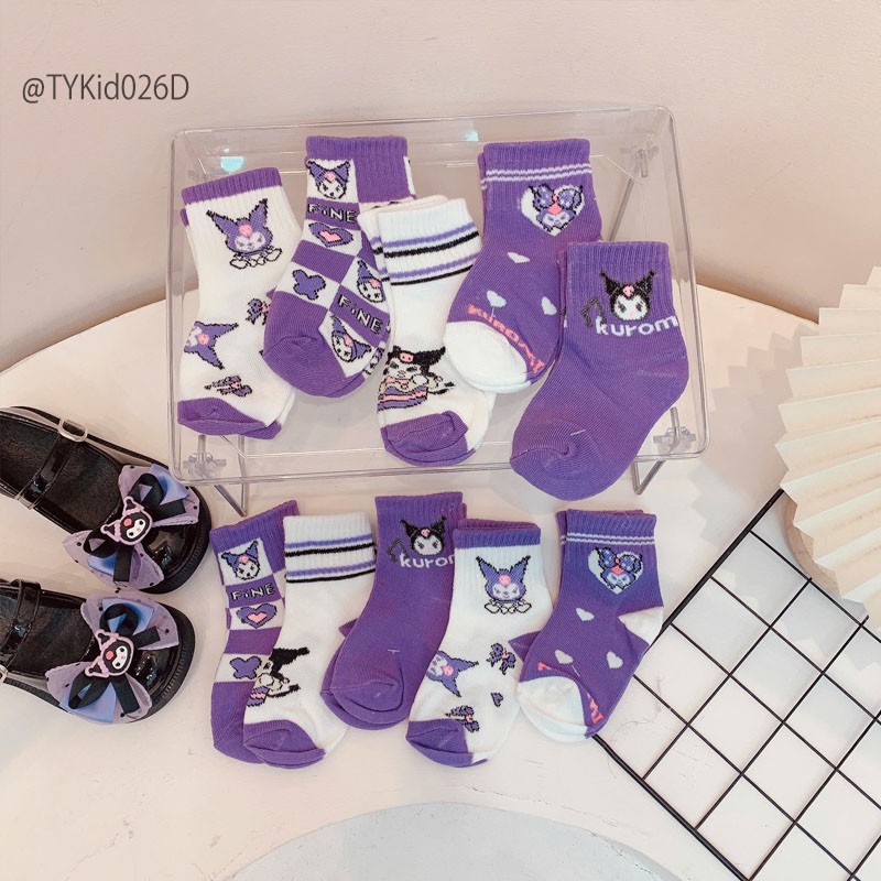 TA026-Set 10 đôi tất cao cổ cho bé nhiều họa tiết size 1-8 tuổi Tiểu Yến KID-()