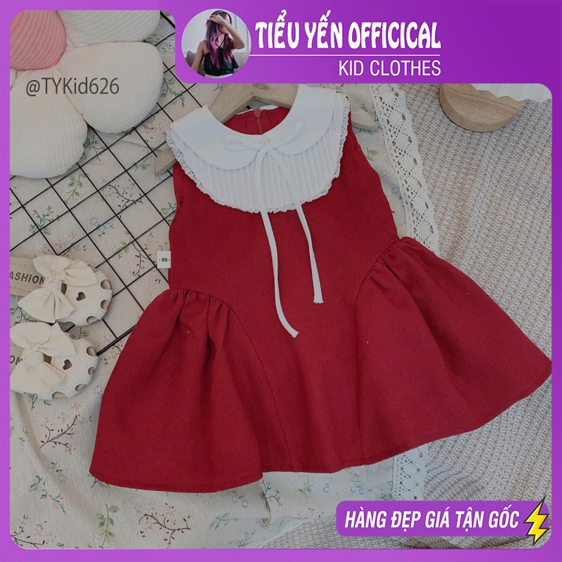 V626-Váy đỏ bé gái dáng xòe bồng bềnh có lớp lót Tiểu Yến KID