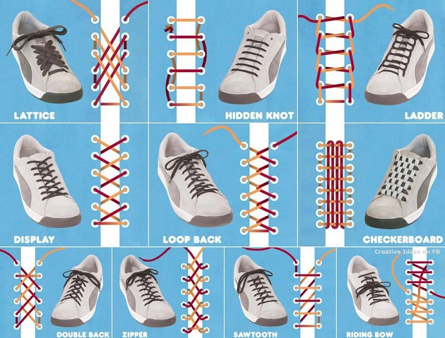 Cách mang giày sneaker với nhiều kiểu thắt dây giày