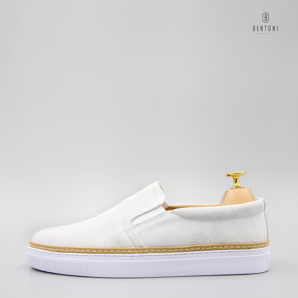 Giày lười Suede Basic màu trắng