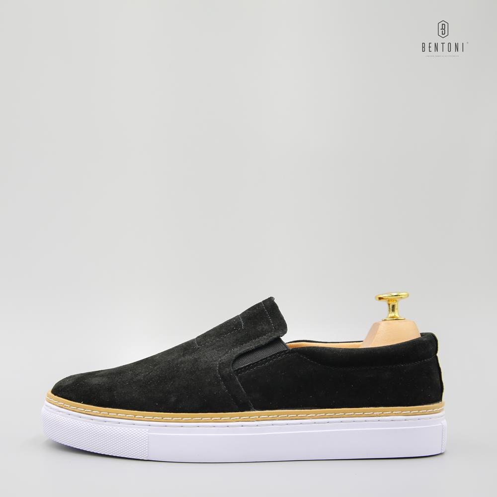 Giày lười Suede Basic màu đen