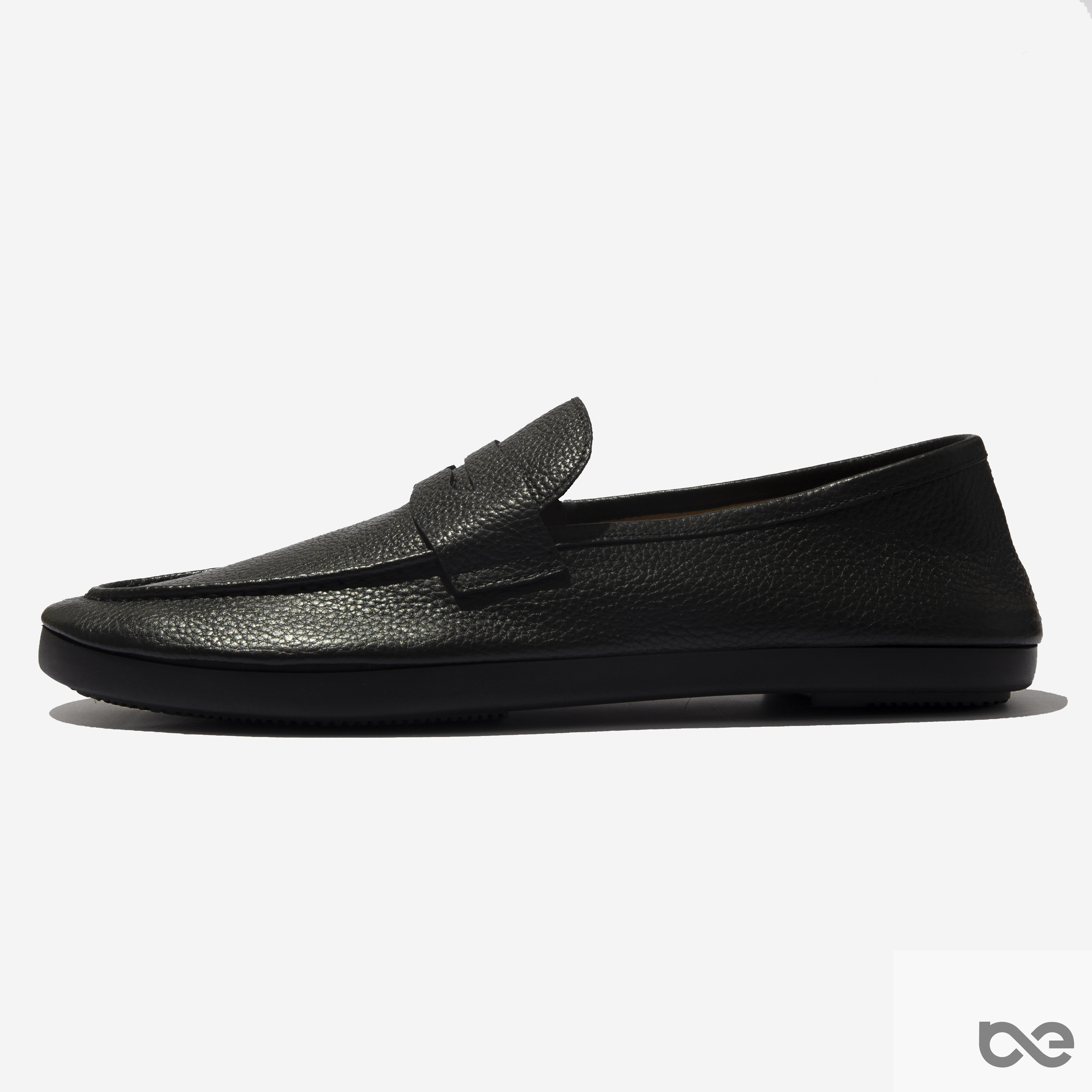 Tanzo Slip-On | Đen da bò